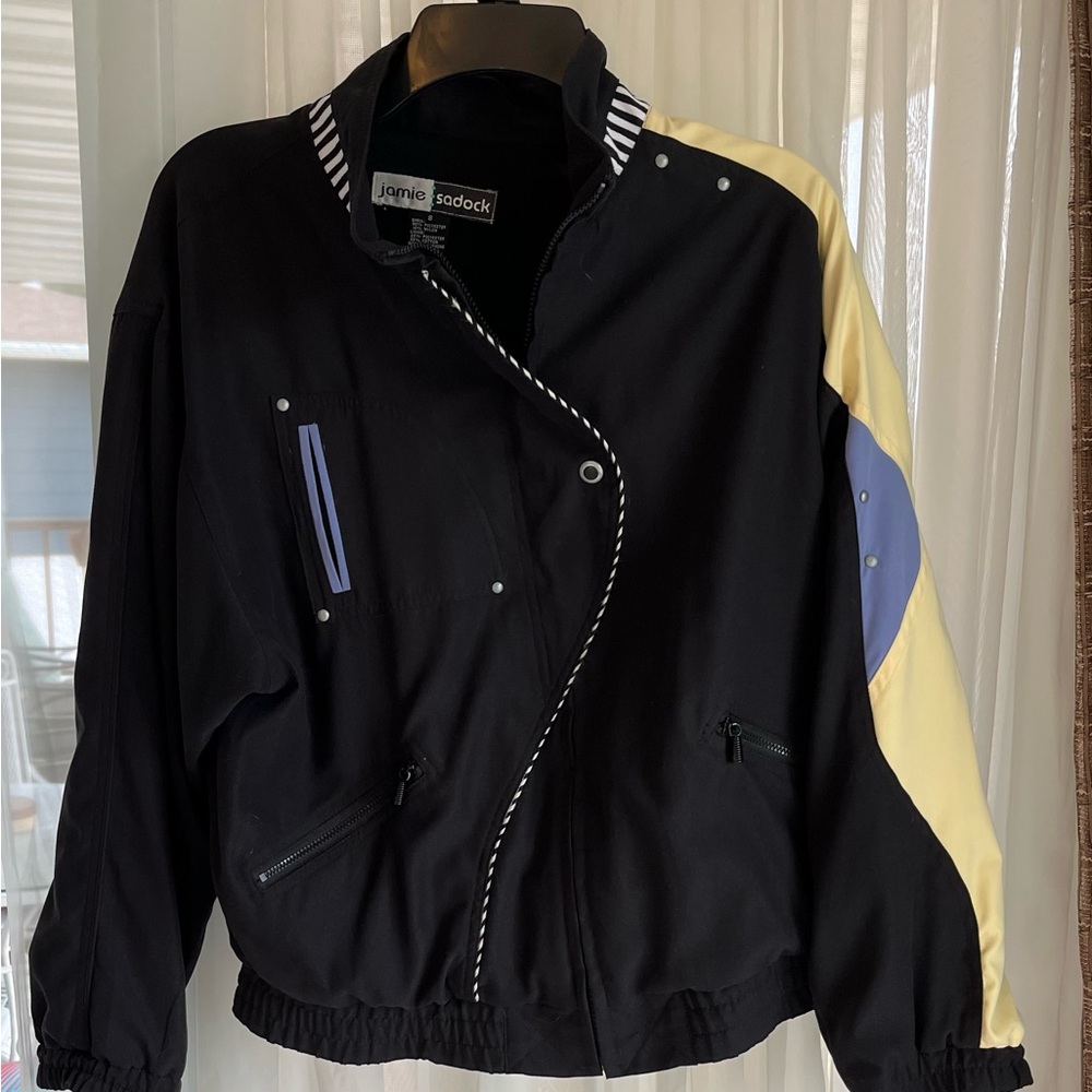 Jamie Sadock Black & Yellow / Lavender Bomber Jacket Women’s (S)